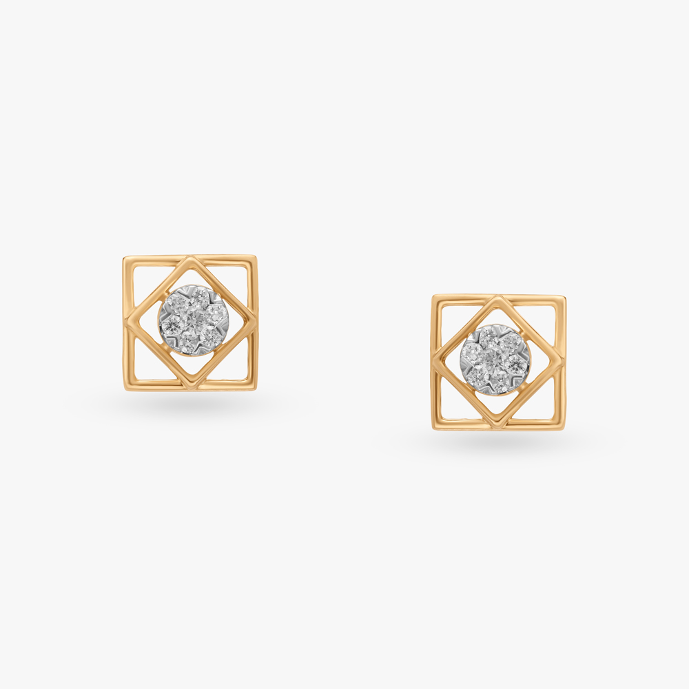 Sophisticated Glimmer Diamond Stud Earrings