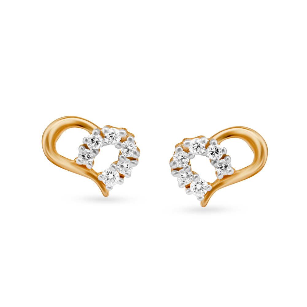 Buy Mia by Tanishq Winged Heart 14k Stud Earring Online At Best Price @  Tata CLiQ