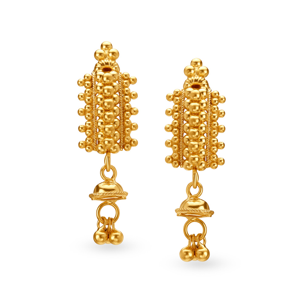 Mia by Tanishq 14KT Yellow Gold Stud Earrings for Women : Amazon.in: Fashion