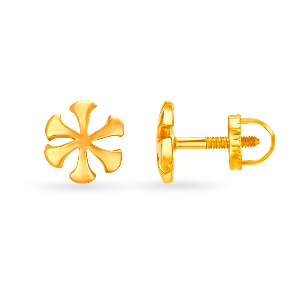 

Understated 22 Karat Yellow Gold Floral Studs