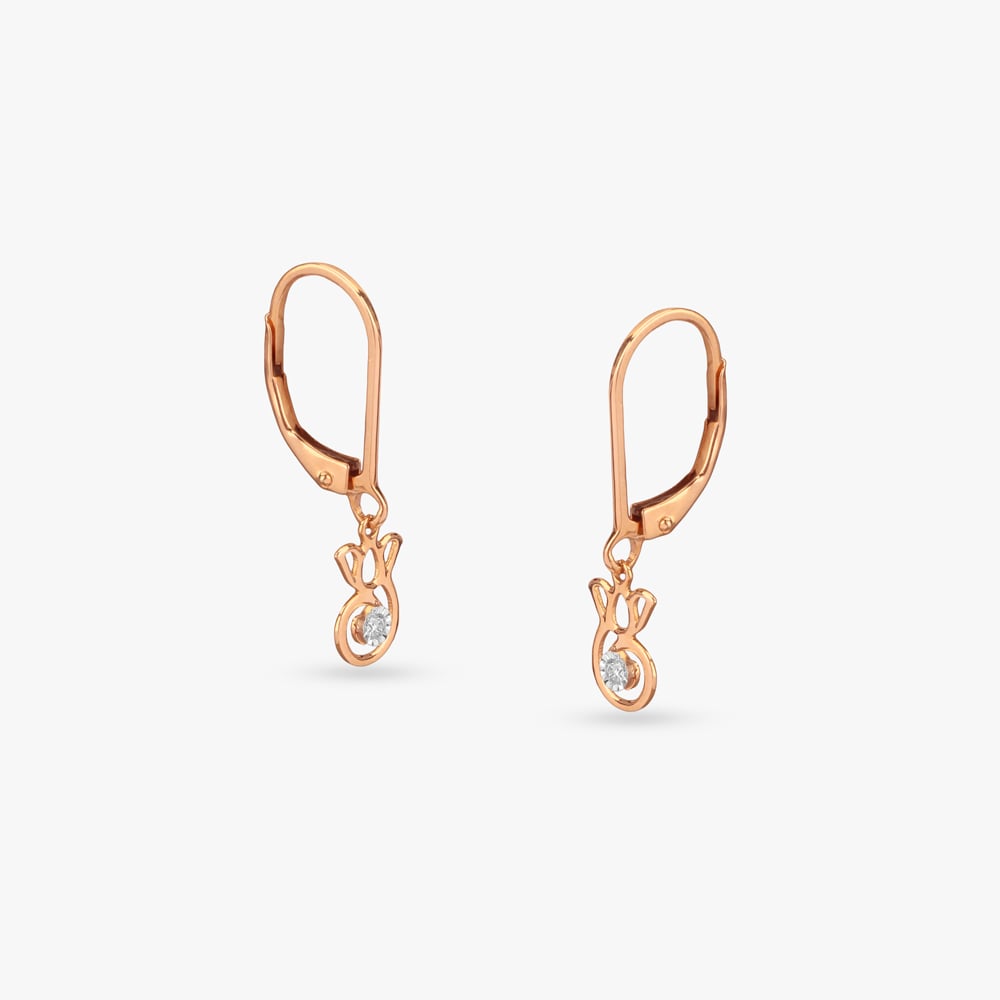 

Whimsical Bloom Diamond Hoop Earrings for Kids