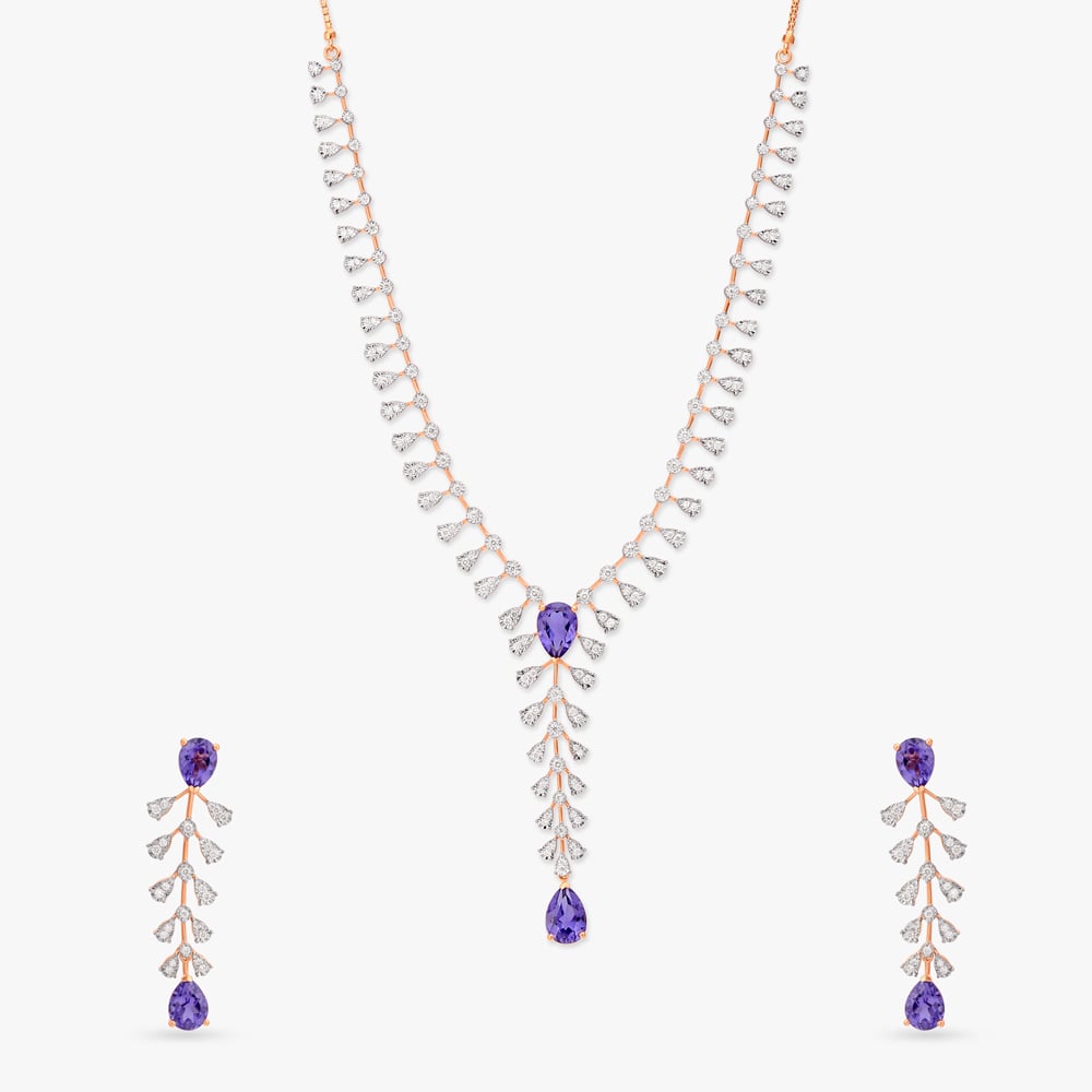 

Exquisite Raindrop Diamond Necklace Set