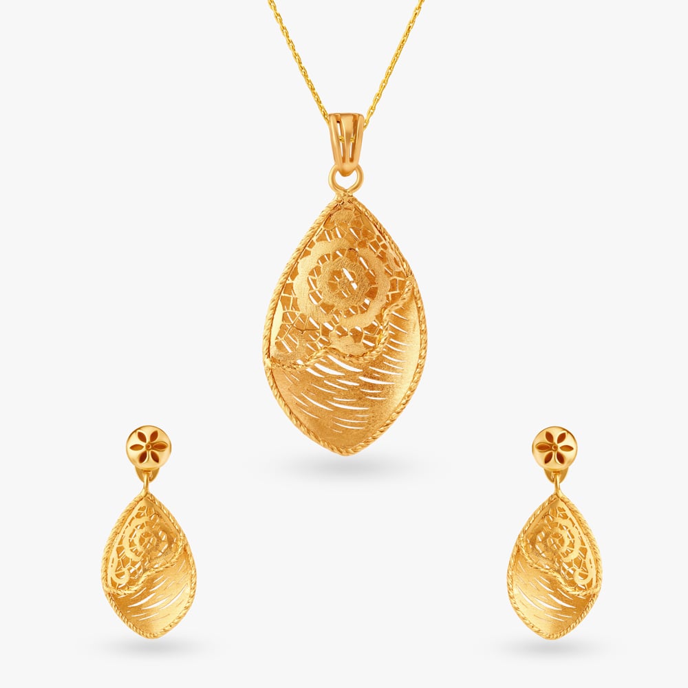 

Vibes Of Joy Pendant and Earrings Set