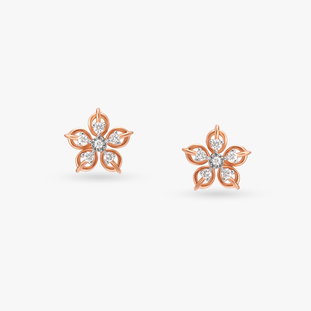 

Floral Flourish Diamond Stud Earrings