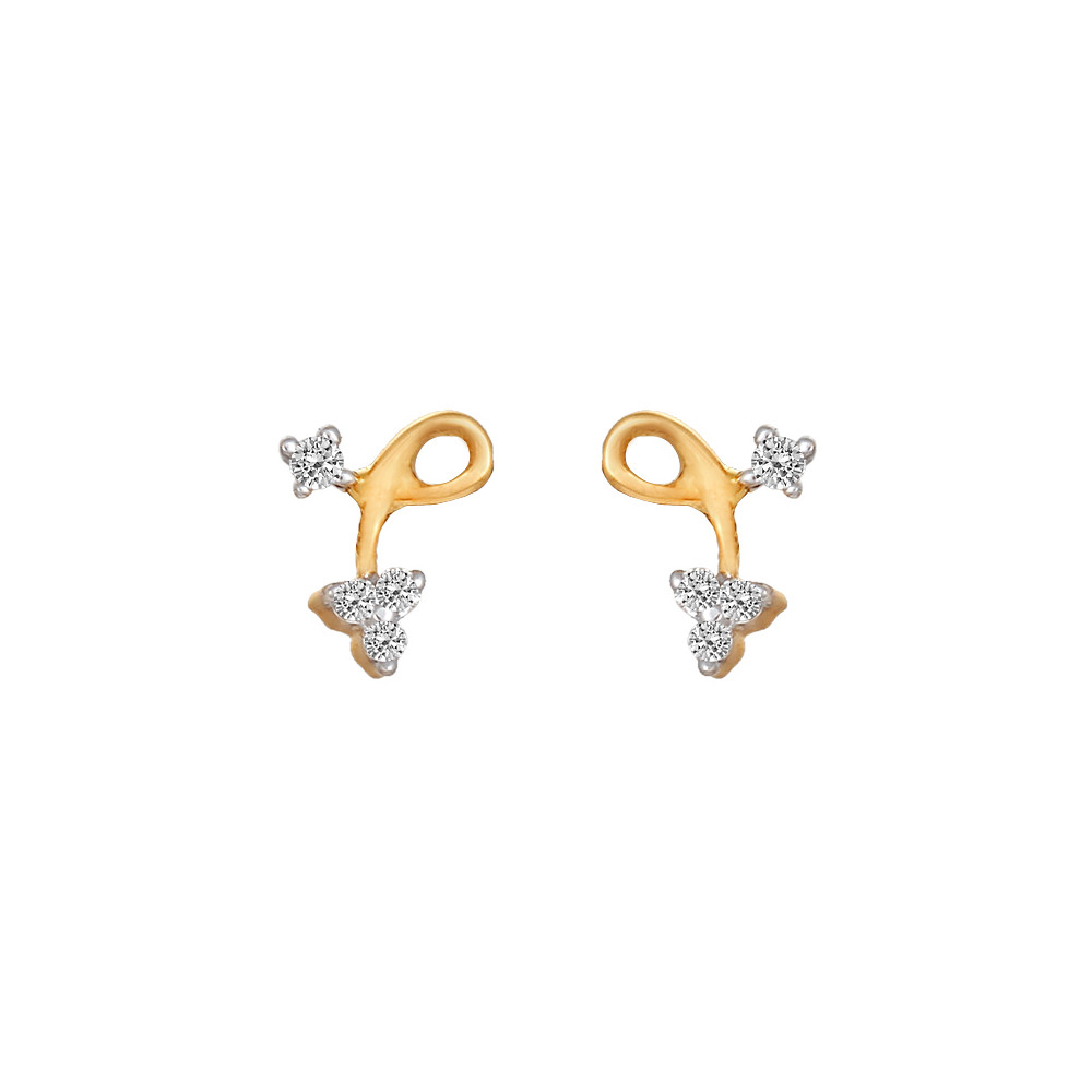 Fey Contemporary Diamond Stud Earrings