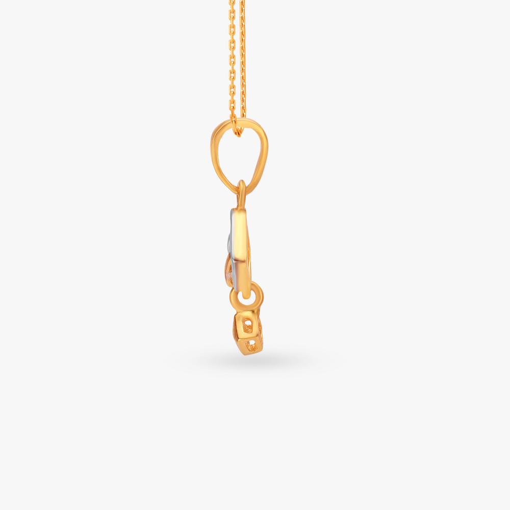 

Classy 22 Karat Yellow Gold Geometric Pendant