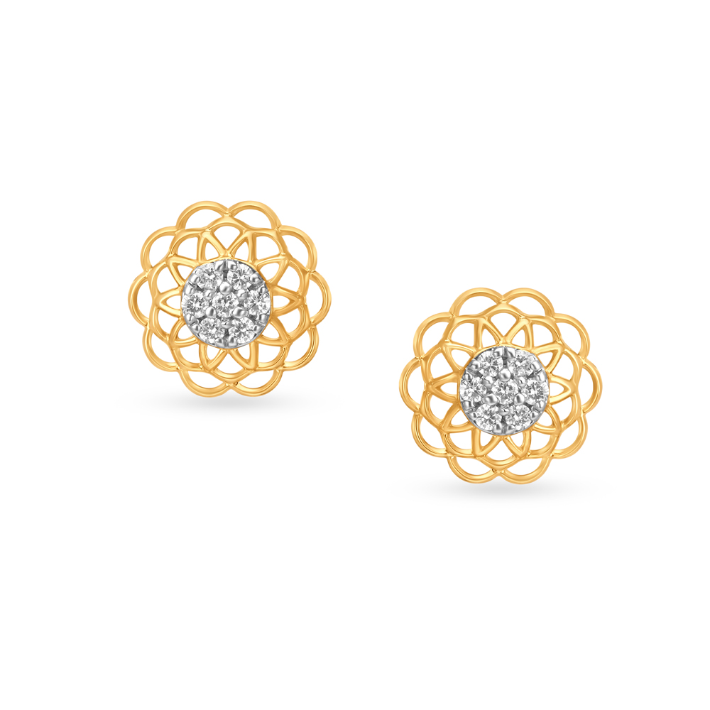 Dreamy Round Floral Stud Earrings for Kids