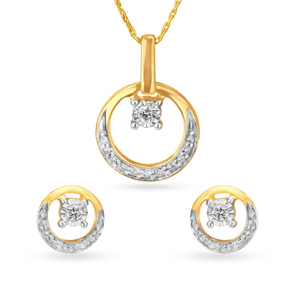 18k Real Diamond Pendant Set JG-1901-2122 – Jewelegance