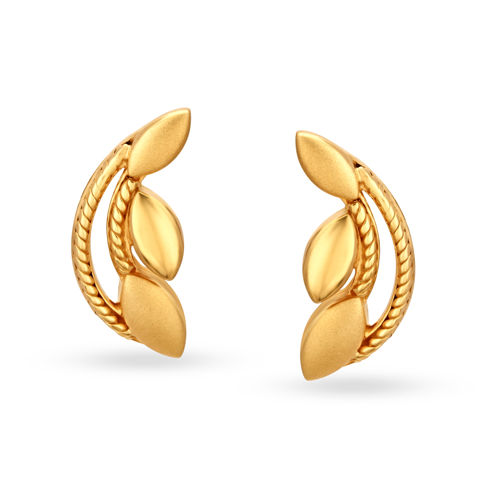 

Refined Yellow Gold Crescent Stud Earrings