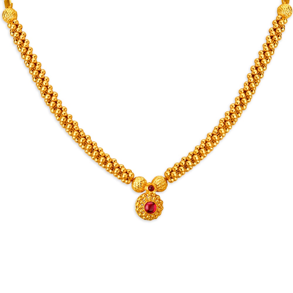 

Eclectic Beaded Gold Necklace for the Maharashtrian Bride