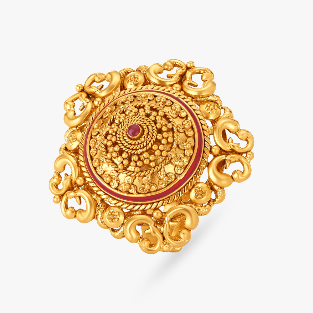 

Floral Fantasies Finger Ring with Ras Rawa