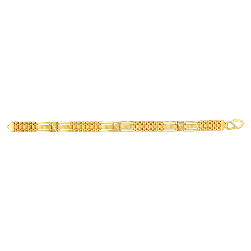 Urbane 22 Karat Yellow Gold Textured Link Bracelet