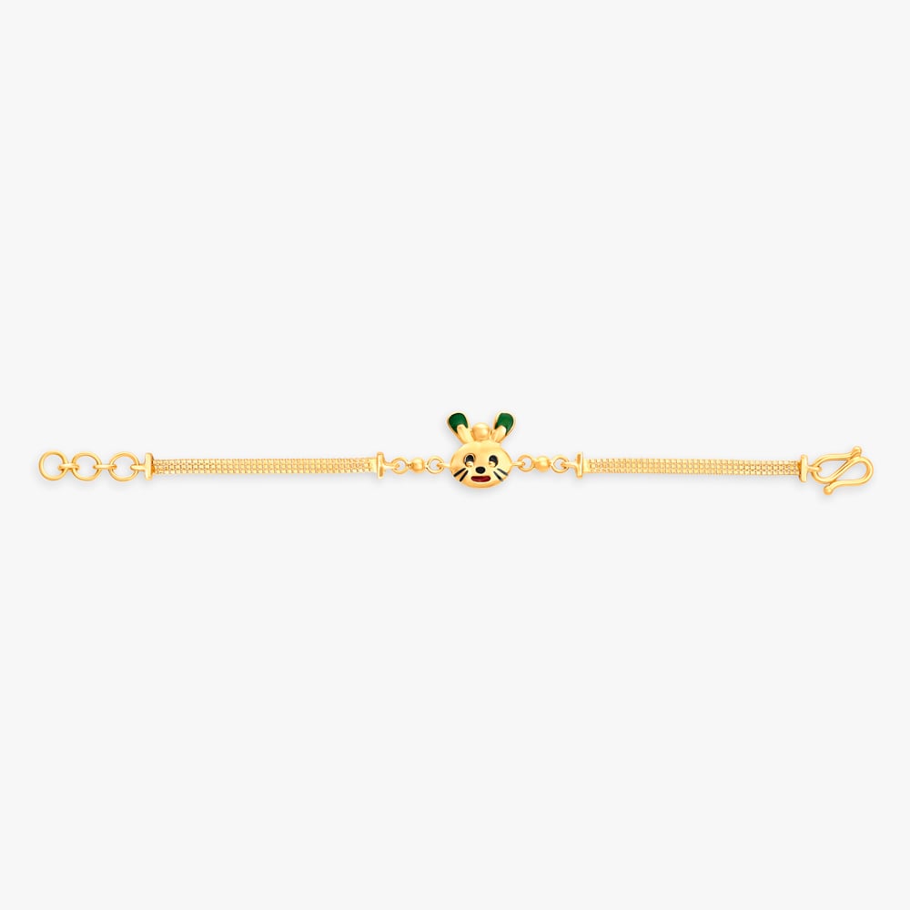 

Adorable Yellow Gold Bunny Bracelet