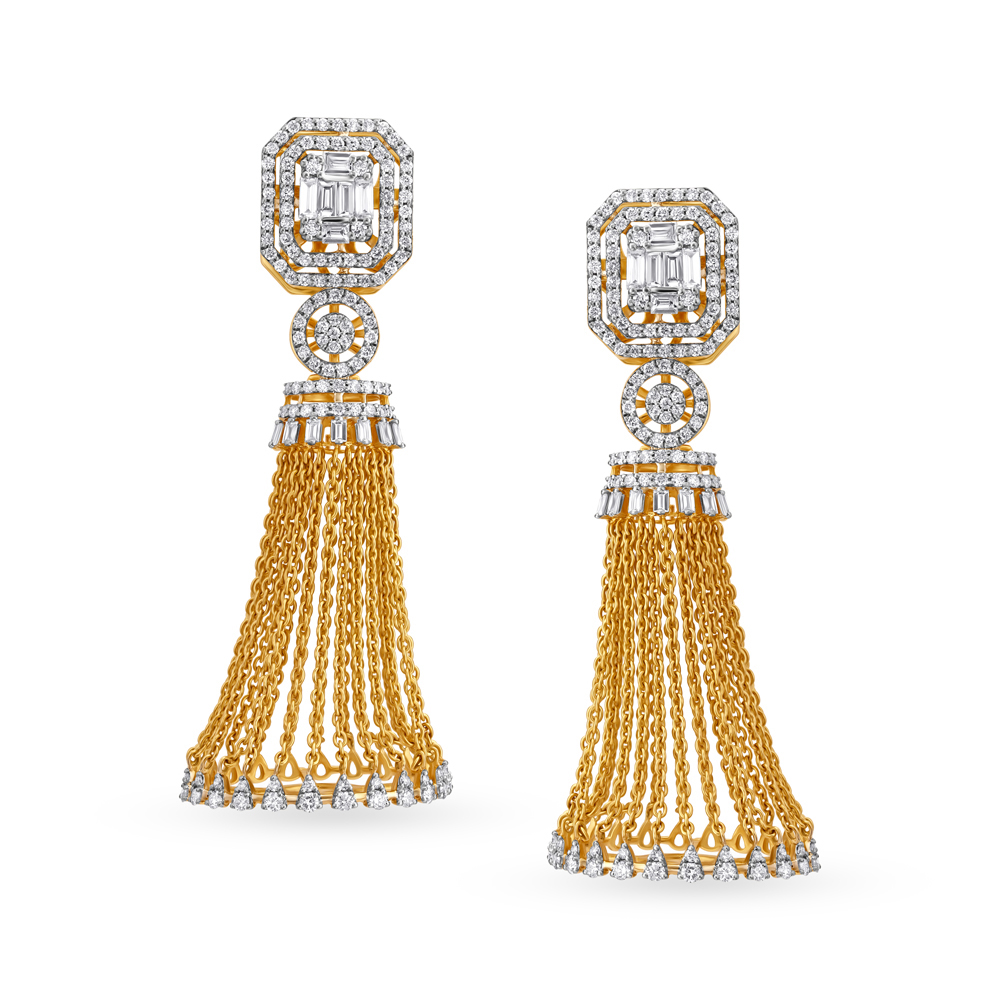 Simulated diamond chandelier dangler earrings  Ratnali Jewels   ratnalijewels