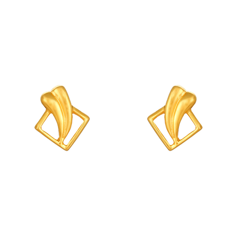 

Simplistic 22 Karat Yellow Gold Square Studs