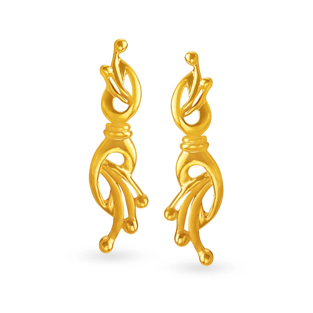 Exquisite 22 Karat Yellow Gold Paisley Drops