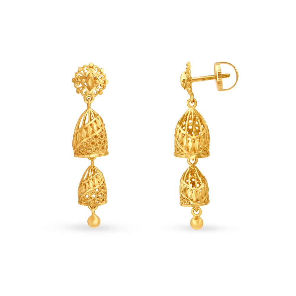 

Opulent Cascading Gold Jhumka