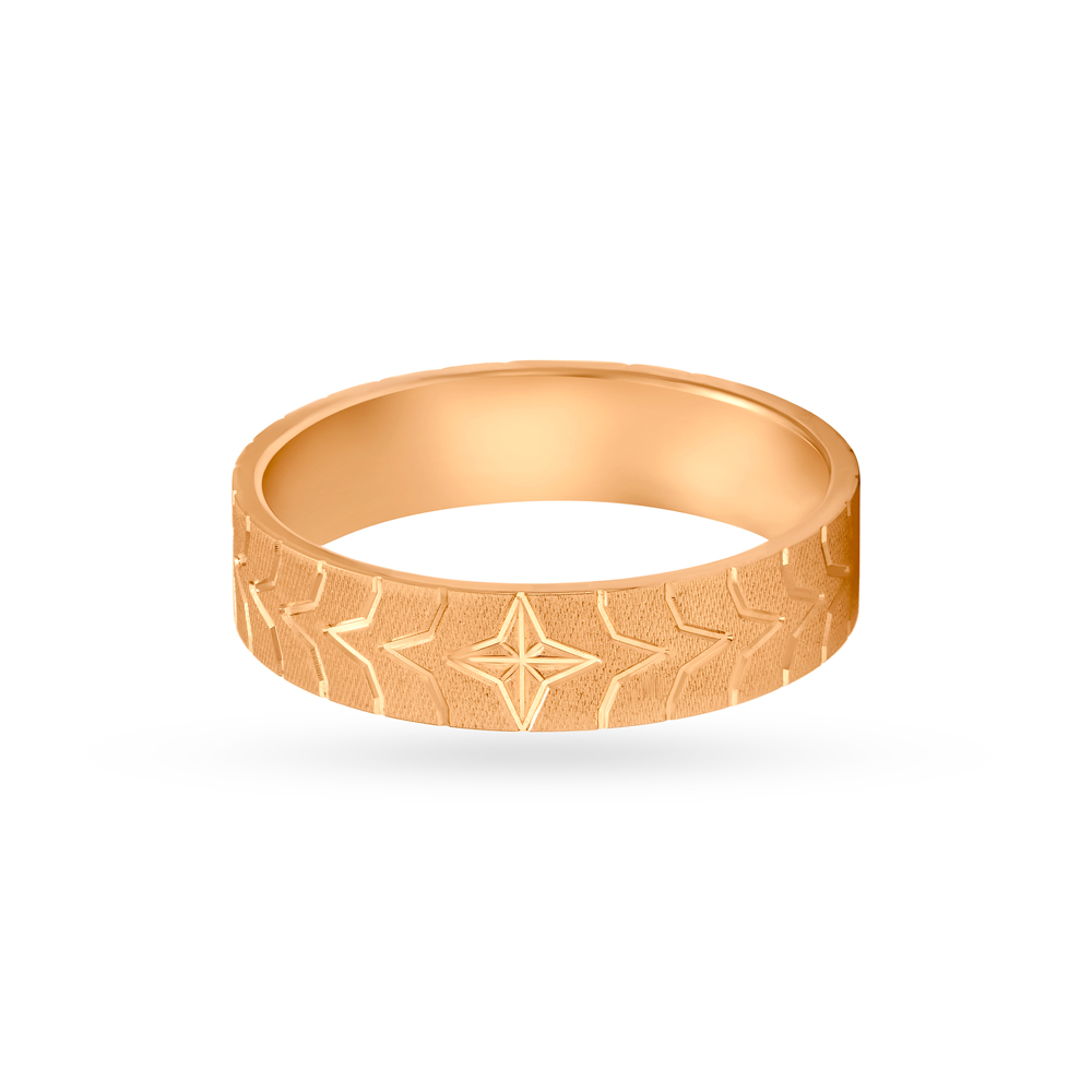 

Symmetrically Carved Gold Finger Ring For Men