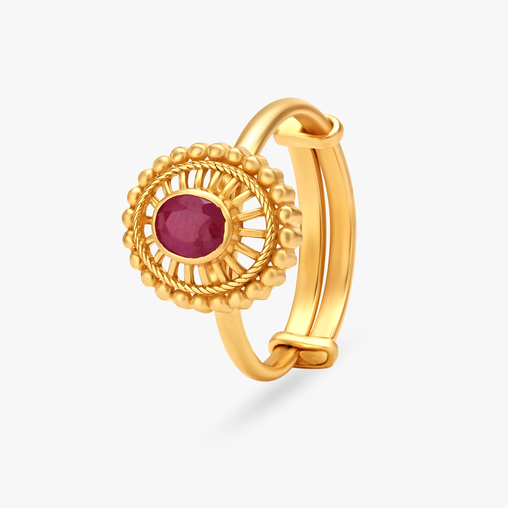 

Traditional Floral Ruby Ring