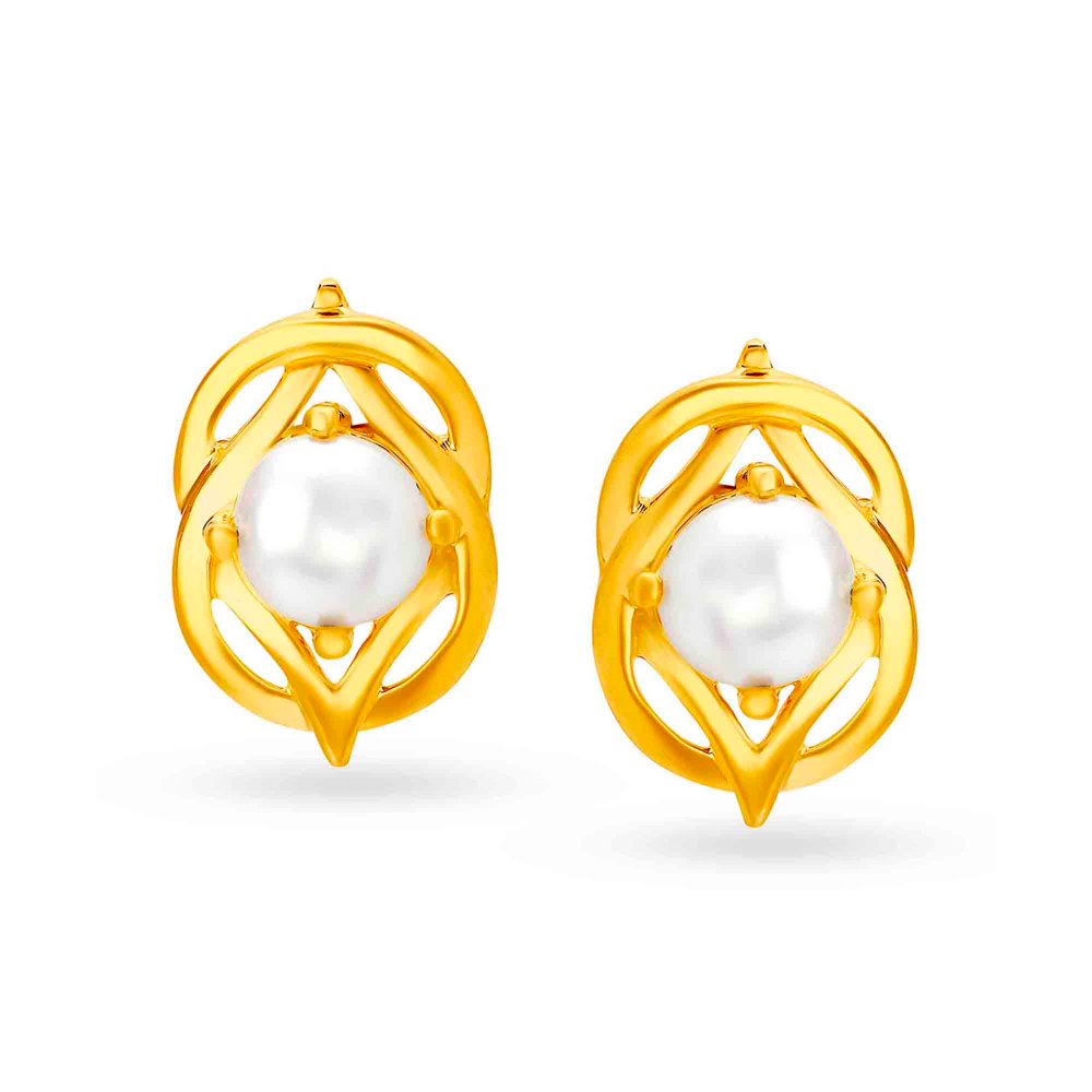 Designer Earrings Pearl Stud - 2023 Studs Collection – Meraki Lifestyle  Store