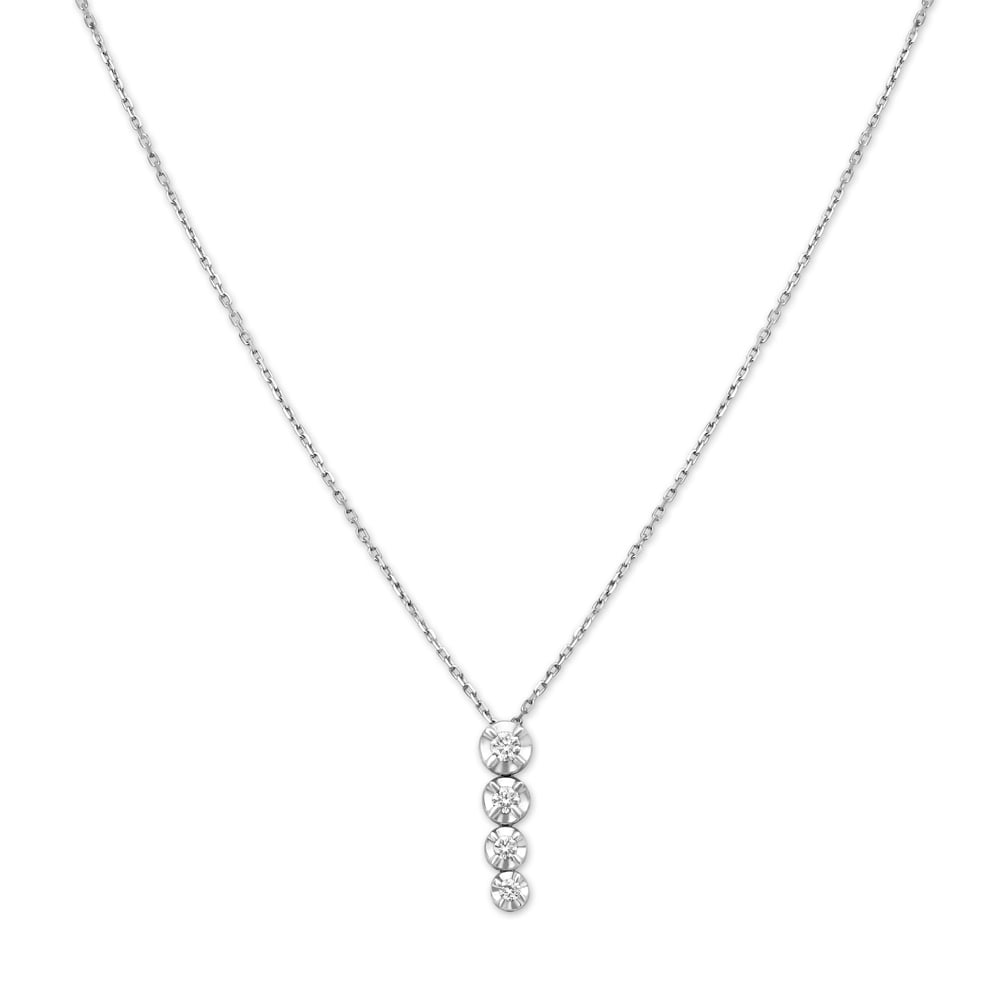 Elegant White Gold and Diamond Pendant with Chain