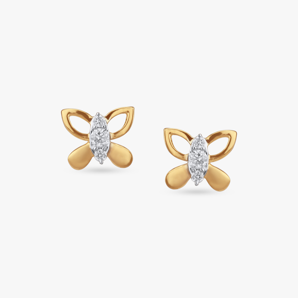 

Little Flutterbies Diamond Stud Earrings For Kids