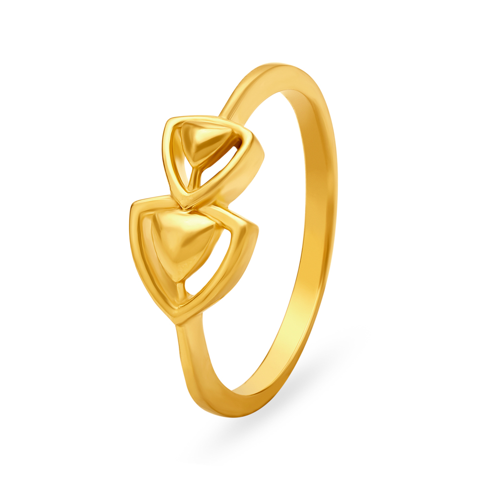 Modern 22 Karat Gold Triangle Ring