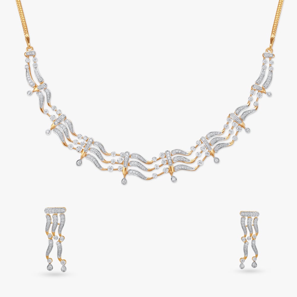 

Radiant Ripple Diamond Necklace Set