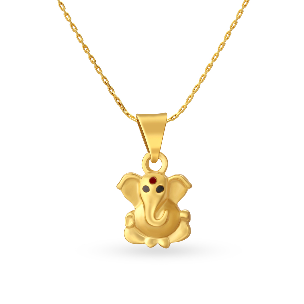 Gold ganesh pendant on sale tanishq