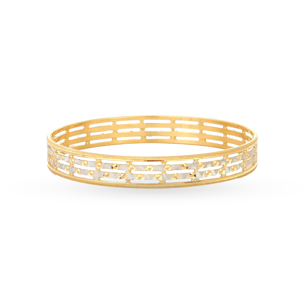 

Hypnotic Yellow Gold Etched Bangles