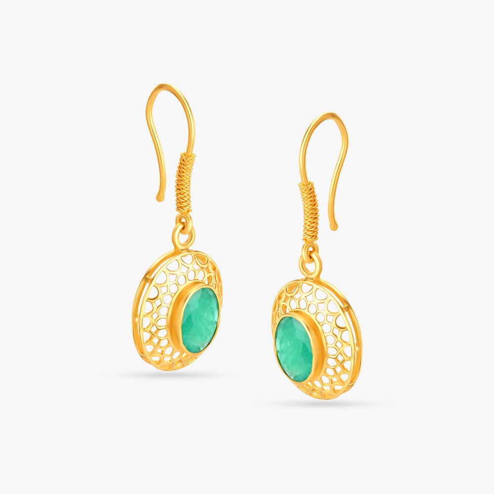 Eternity Colours Nelis Ruby and Emerald Earrings in 18k Yellow Gold | Mumit