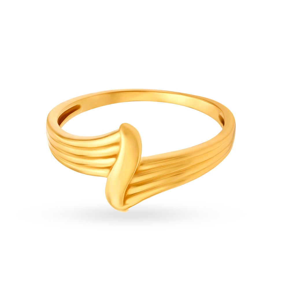 

Sophisticated 22 Karat Yellow Gold Ridged Finger Ring