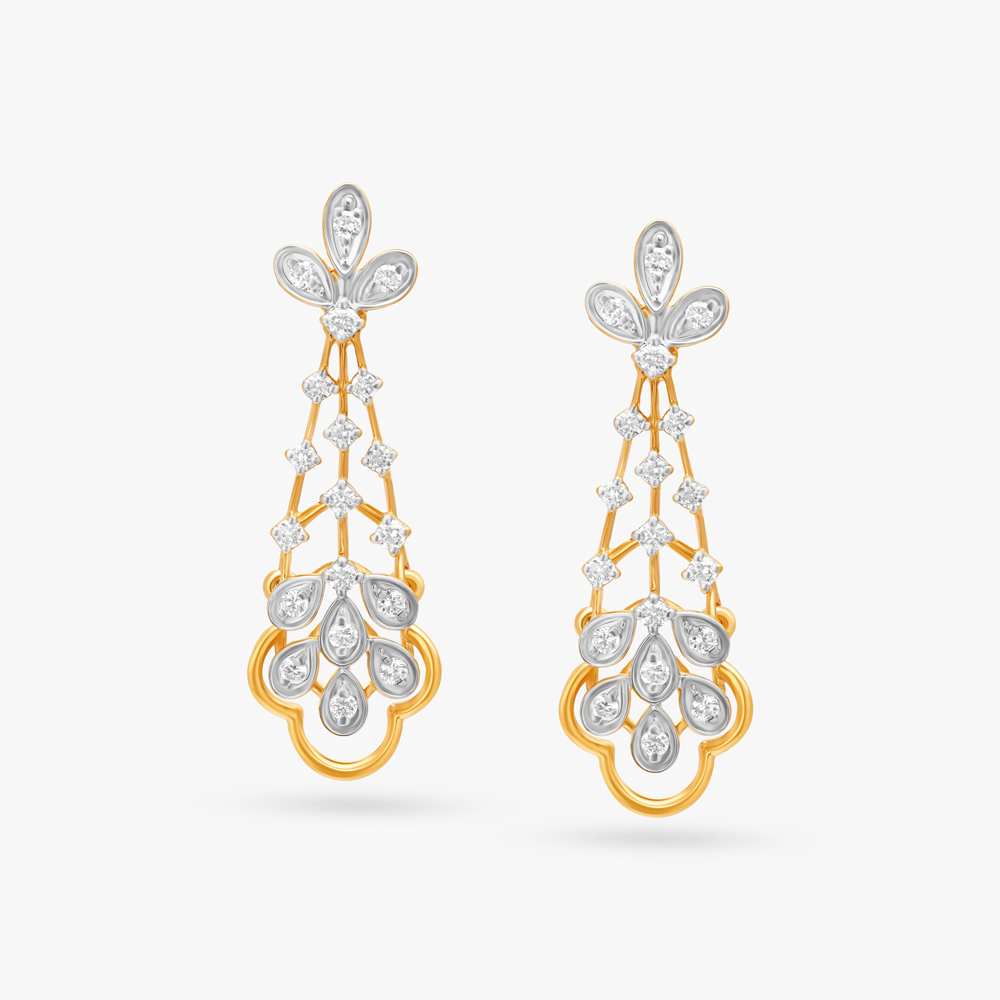 Floral Inspired Diamond Drop Earrings