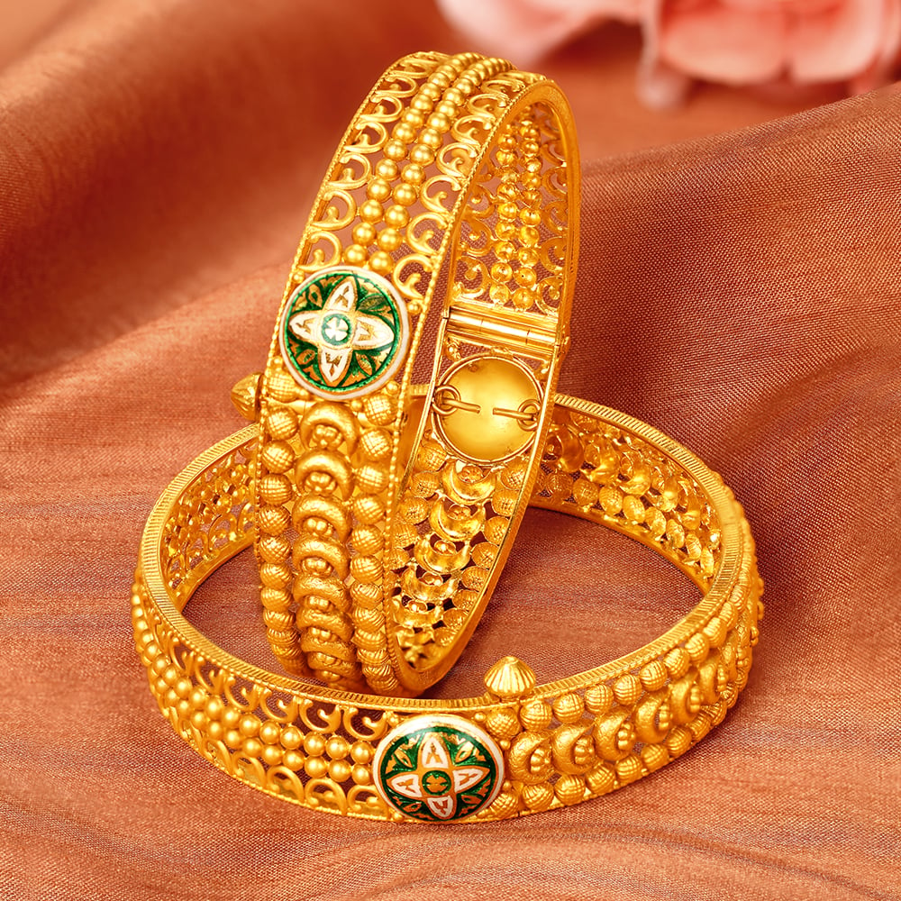 Tanishq antique gold on sale bangles