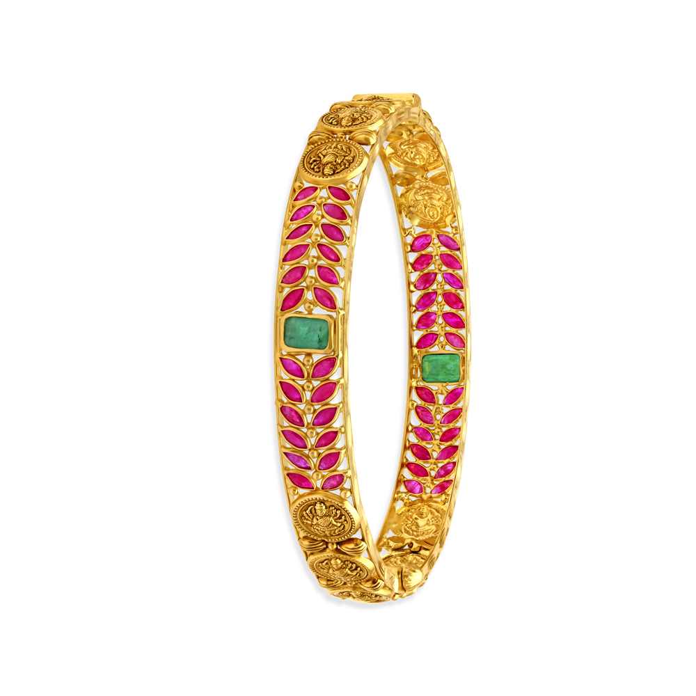 

Quintessential Emerald Ruby Bangle