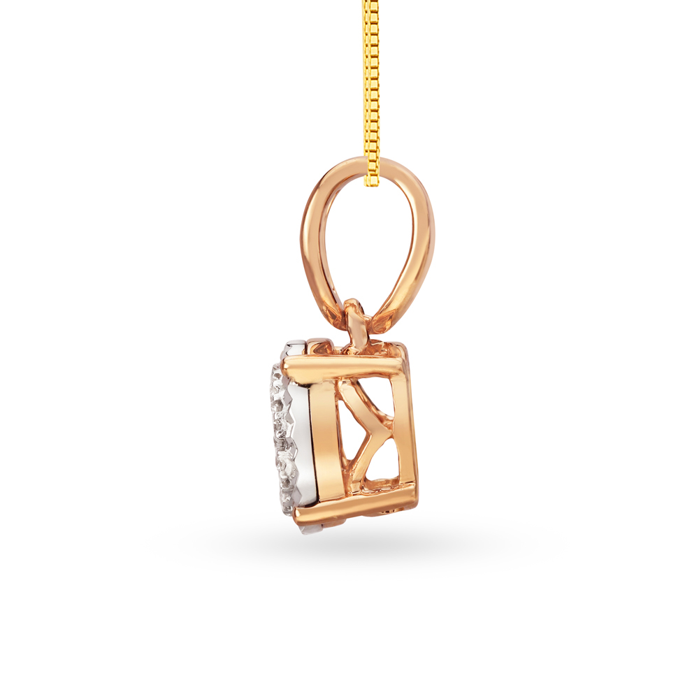 

Dainty Diamond White and Rose Gold Pendant