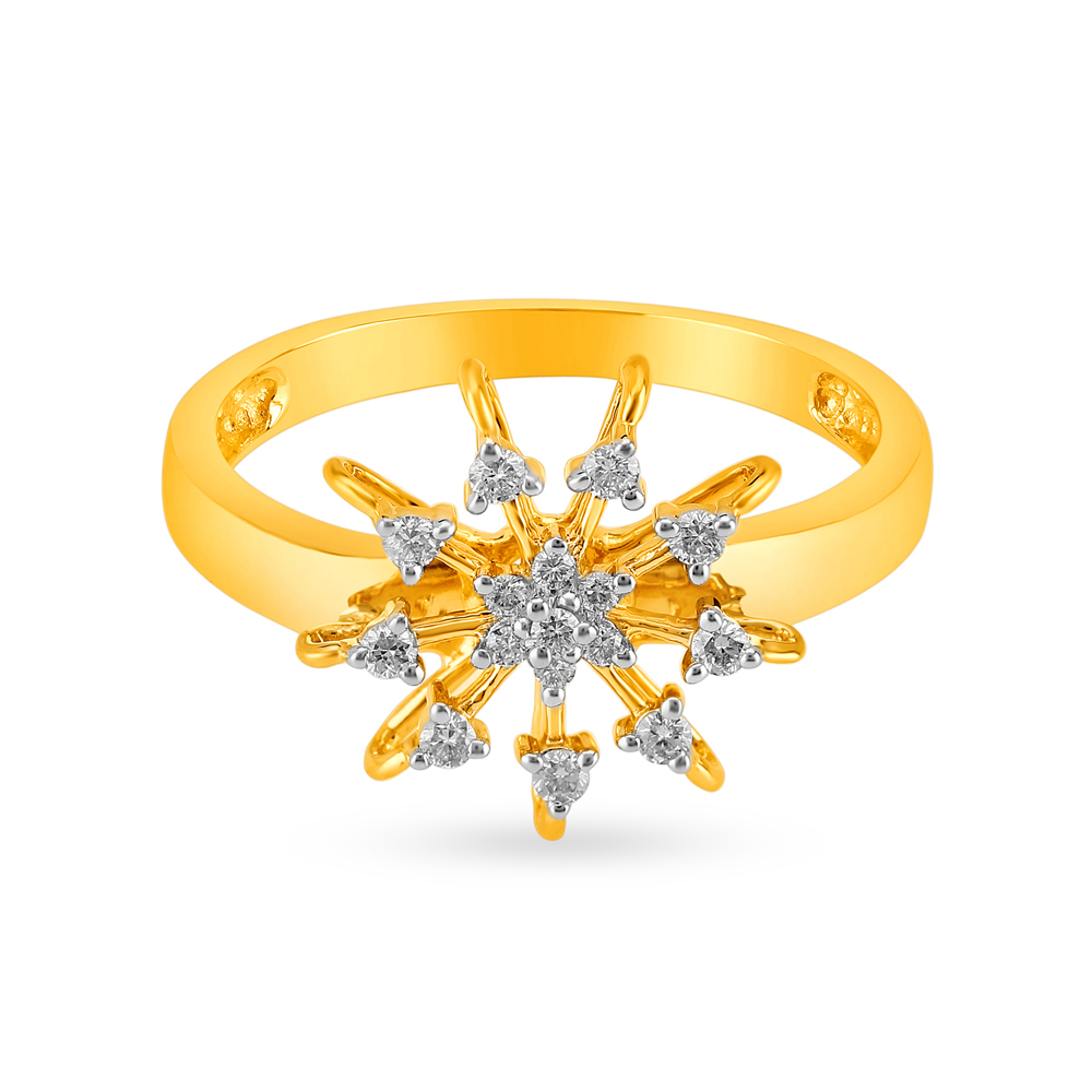 

Sparkling Starburst Diamond Finger Ring