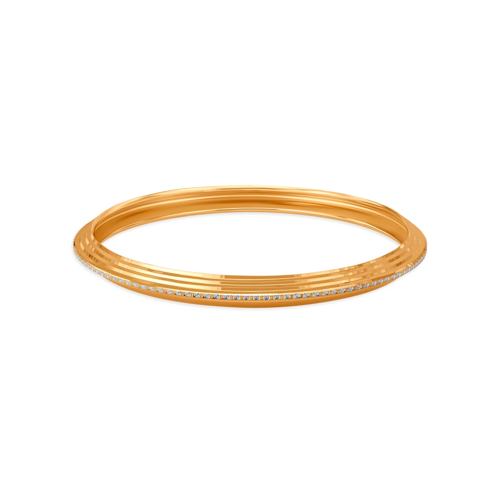 

Rhodium Detailing Gold Kada for Men