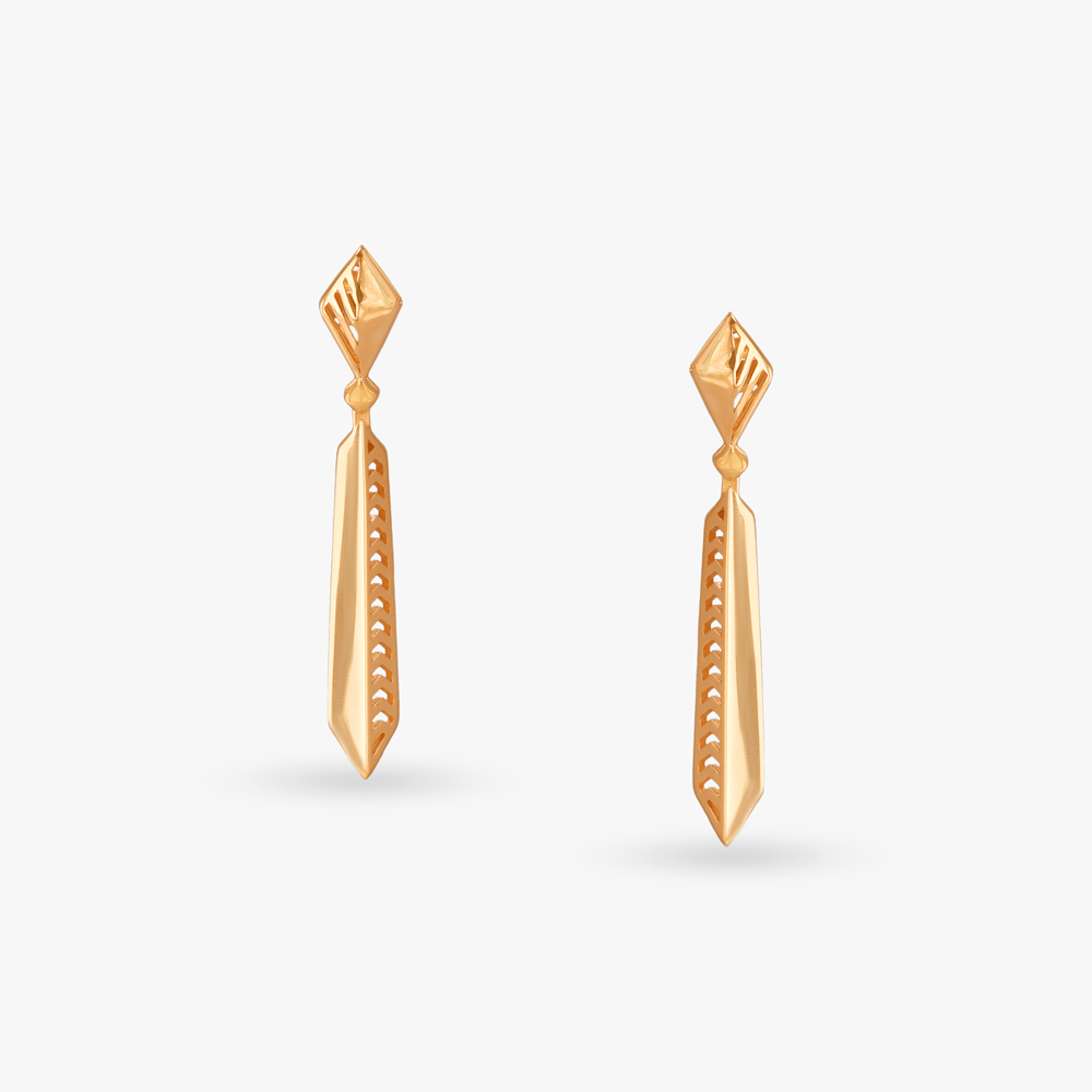 

Sleek Geometric Gold Drop Earrings