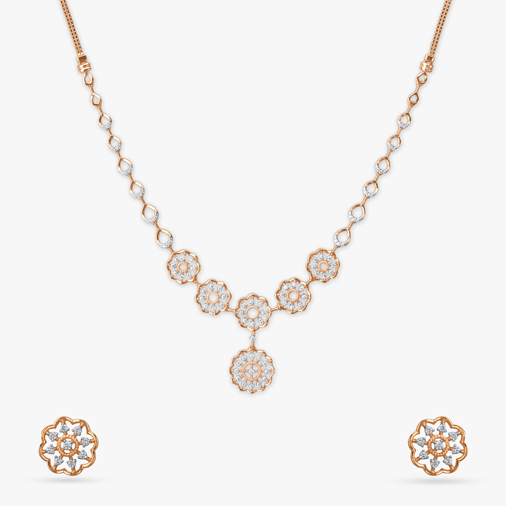 

Floral Symphony Diamond Necklace Set