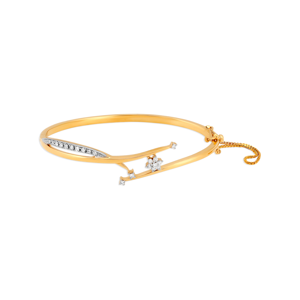 Dainty Floral Diamond Bangle