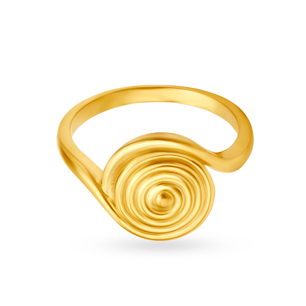 Entrancing 22 Karat Gold Swirling Finger Ring