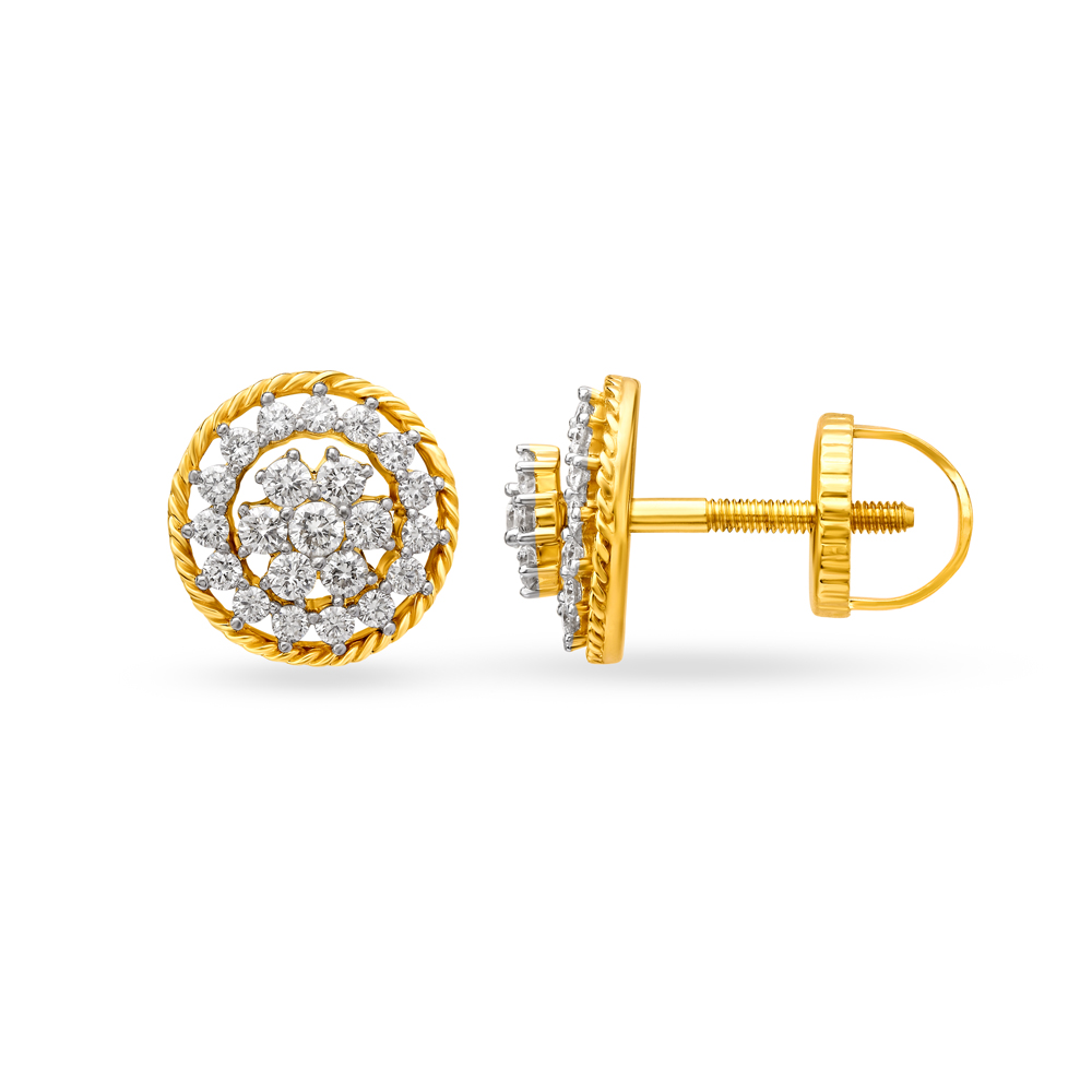 

Edgy Grand Gold and Diamond Stud Earrings