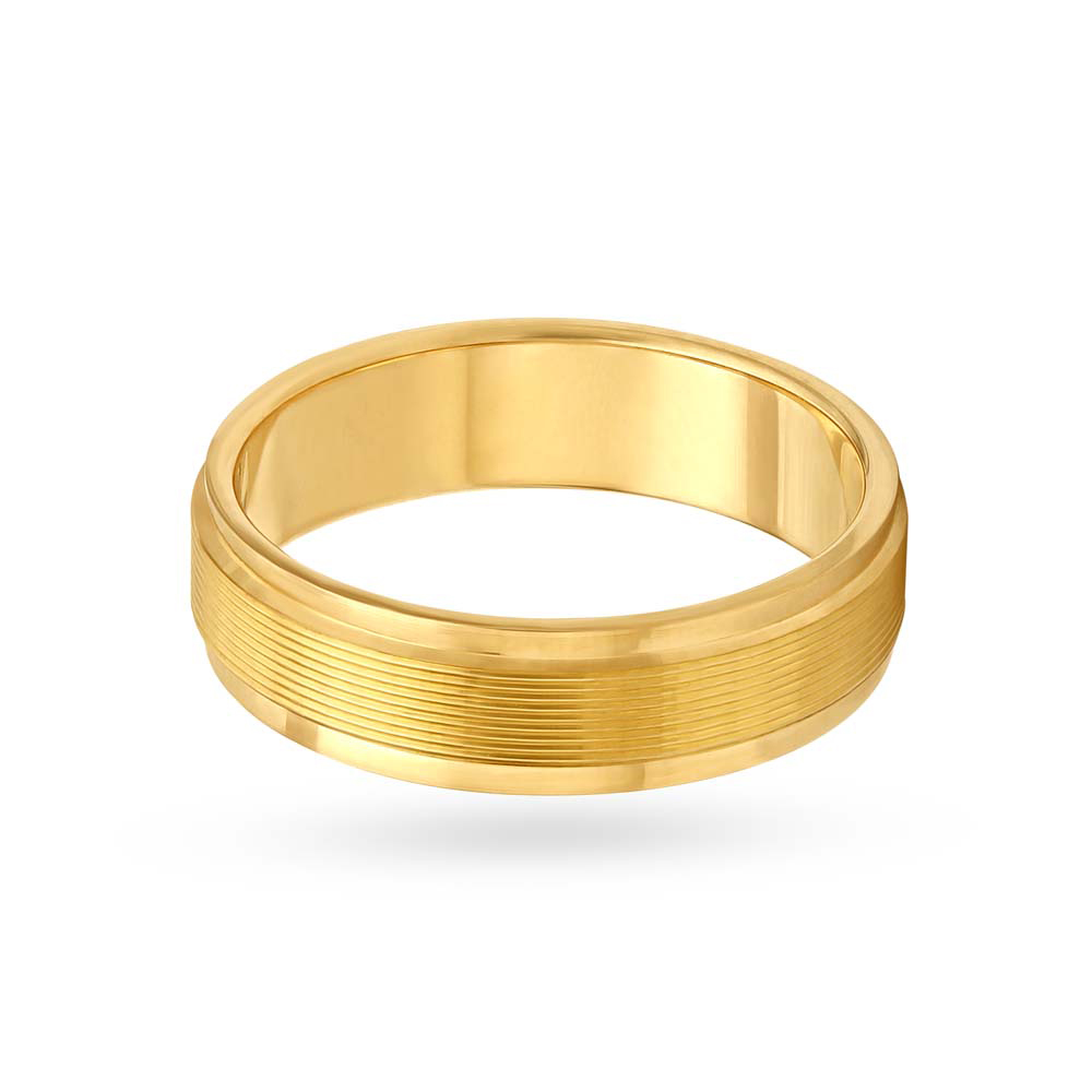 Timeless Textured Gold Challa Ring for Men