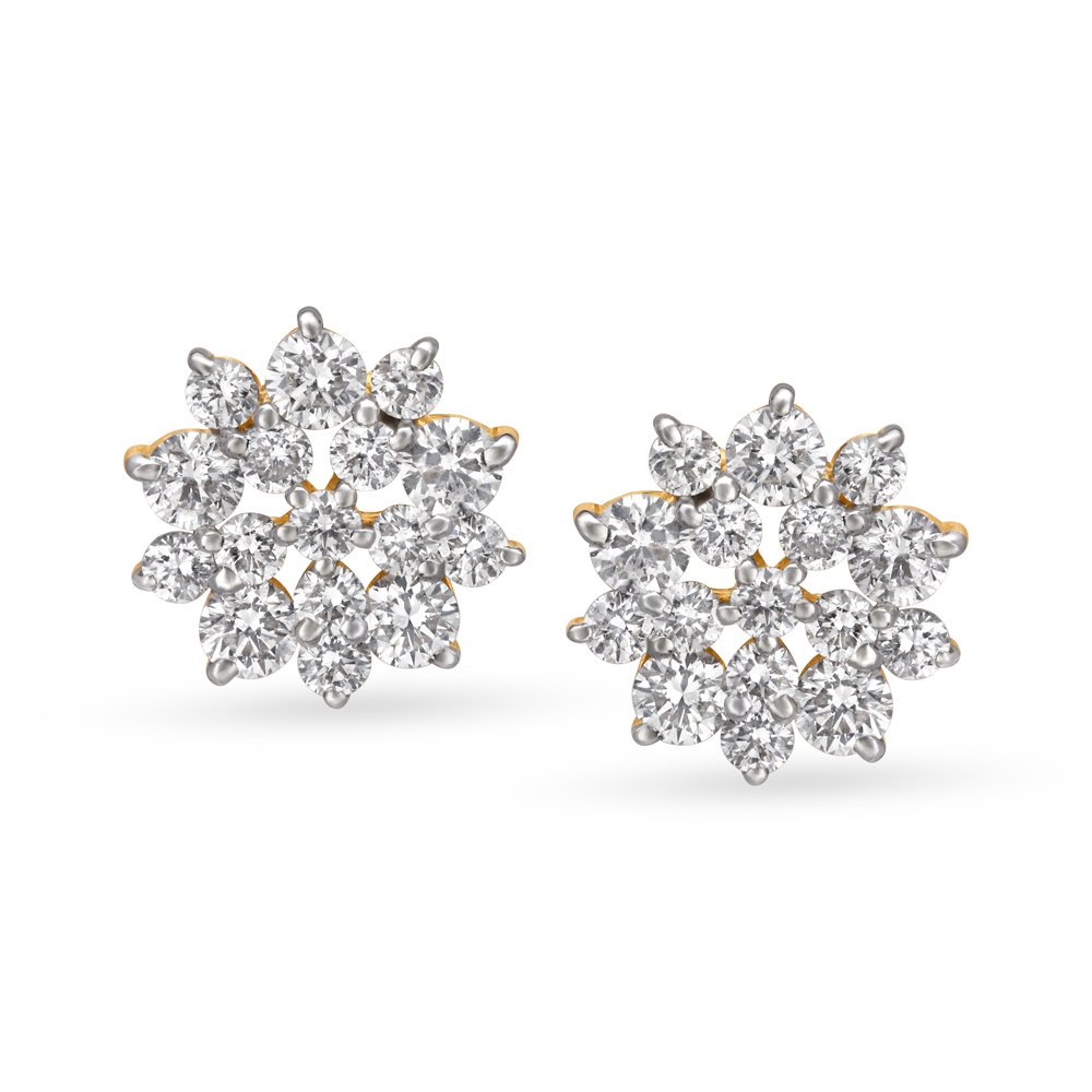 

Beguiling Diamond Floral Stud Earrings