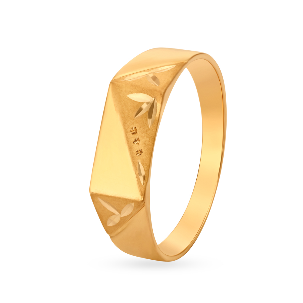 Bold Box Gold Ring for Men