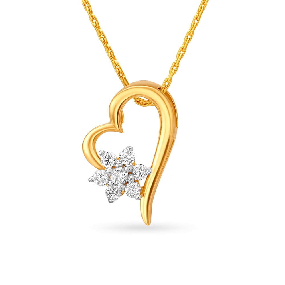 Sublime Heart Gold and Diamond Pendant