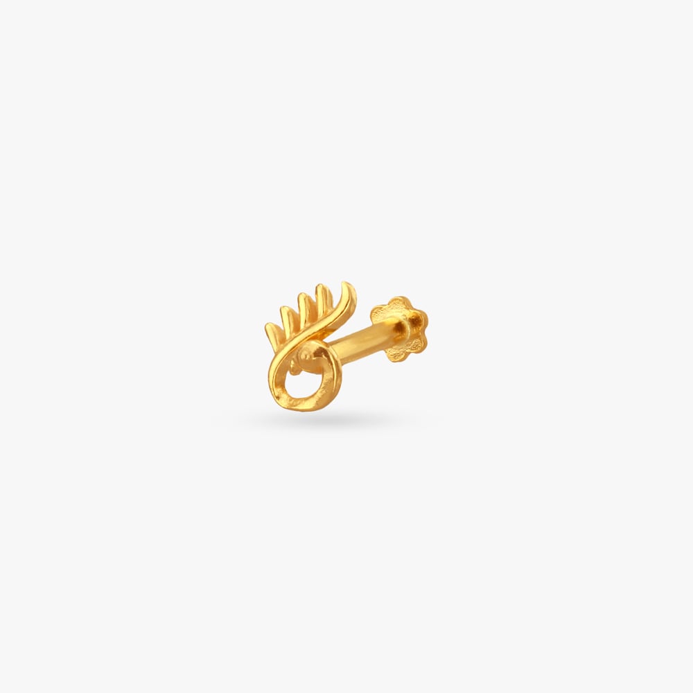 

Graceful Curves Gold Nose Pin