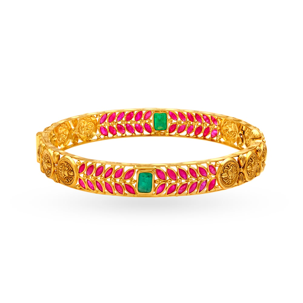 

Quintessential Emerald Ruby Bangle