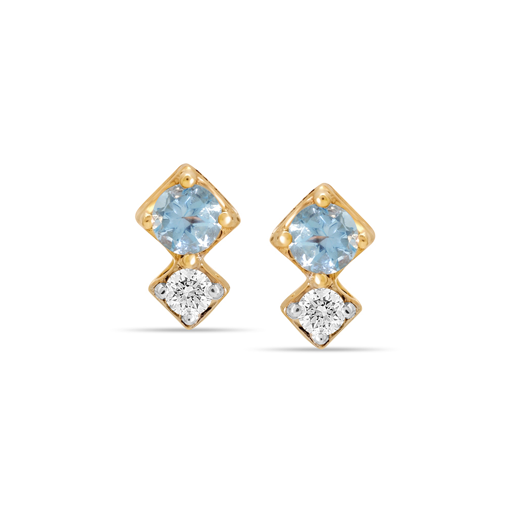 Blue Topaz Stud Earring (BTZ-RDE-33.) | Rananjay Exports